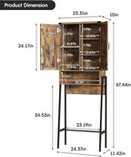 Vabches Over The Toilet Storage Cabinet with 2-Door Design Bathroom Organizers and Storage with Anti-Tip Device Over Toilet Organizer with Shelves for Bathroom,Restroom,Laundry Brown - Image 2