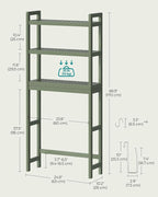 SONGMICS 3-Tier Bamboo Over The Toilet Storage, Adjustable Shelf, 66.9''H - Image 3