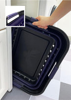 SAMMART 42 (11 Gallons) Collapsible Plastic Laundry Basket, Foldable Pop Up Storage Container/Organizer, Space Saving Hamper, Portable Bin for Dorm Room Bathroom (1, Black/Dark Purple) - Image 8
