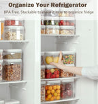 Melovom Pop Food Storage Containers Set Airtight Food Storage Containers with Pop Lids, Kitchen Pantry Organization and Storage, BPA Free, 2 x 2.8Qt - Image 3