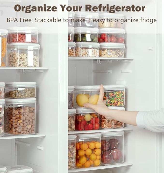 Melovom Pop Food Storage Containers Set Airtight Food Storage Containers with Pop Lids, Kitchen Pantry Organization and Storage, BPA Free, 2 x 2.8Qt - Image 3
