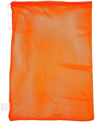Champion Sports Mesh Equipment Bag – Heavy-Duty Nylon Drawstring Bag with Lock & ID Tag, Breathable Storage Sack for Balls, Swim Gear, Laundry & Toys, Multiple Sizes & Colors by ChampionSports