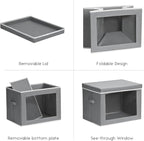 Homsorout Storage Bins with Lids - Small Fabric Organizers with Window, Collapsible Storage Bins for Clothes, Decorative Closet Organizers for Towels, Tshirt, 4 Pack, Grey - Image 7