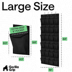 GORILLA GRIP Over the Door Shoe Organizer, 24 Extra Large Pockets, Black | Breathable Mesh Pocket, Space Saving Hanging Storage Holder, Closet Rack Hanger for Shoes, Pantry and Bathroom Accessories - Image 7