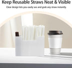 Straw Holder Organizer Dispenser Storage Acrylic for Kitchen Cabinet Door - Image 2