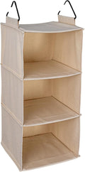 Household Essentials Cedarline 3-Shelf Hanging Closet Organizer, Heavy-Duty Cotton Canvas, Natural by HouseholdEssentials