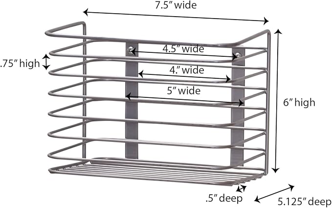 Household Essentials Door Mount Cabinet Organizer, Steel Wire Basket, Attractive Nickel Powder Coating, Great for Saving Space, Mounts to Solid Surface with Hardware Included - Image 3