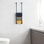 Towel Racks for Bathroom, NEWRAIN Wall Mounted Stainless Steel Organizer, Matte Black Rolled Towel Storage Wall-Mounted Bath Towel Holder for Folded Large Towel Washcloths ﻿ - Image 4