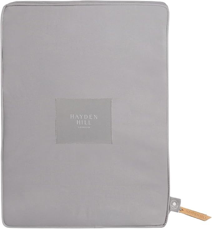 Hayden Hill Luxury Organic Cotton Sweater Storage Bag For Cashmere 15 Inch | Fits 4 Fine Knits, Breathable, Moth Proof, Garment Storage Bag For Cashmere, Zippered, Certified Carbon Neutral, Gray by HaydenHill