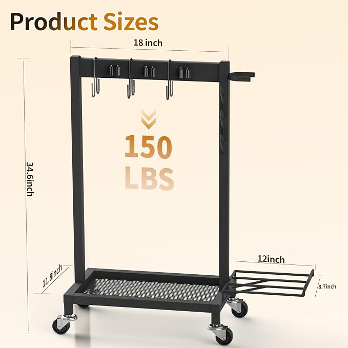 Broom Holder with Cleaning Supplies Organizer, 18" Wx11.8 Dx34.6 H - Image 2