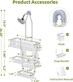 Simple Trending Shower Caddy Hanging, Shower Organizer with Large Capacity - Image 2