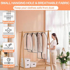 Garment Bags for Hanging Clothes (Set of 12) Suit Cover Travel Garment Bag for Closet Clothes Storage Bag Plastic Suit Bags for Closet Storage Bag with Zipper for Coats, Jackets, Shirts - Image 5