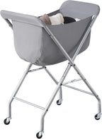 ELYKEN Laundry Basket with Wheels, Collapsible Laundry Hamper, Gray by ELYKEN