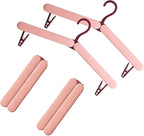 4 Pack Foldable Travel Hangers with Hidden Clips(Pink) by Unknown