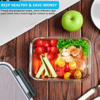 M MCIRCO 5 Pack,30 oz Glass Food Storage Containers with Lids, Gray - Image 6