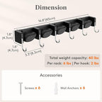 Lifewit Mop and Broom Holder Organizer Wall Mount Non-Slip, 1 Pack, Black - Image 4
