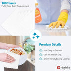 Orighty Microfiber Cleaning Cloth Bulk, 100 Pack, 11.5x11.5 inch, White - Image 4