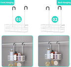HapiRm Hanging Shower Caddy Organizer - No Drilling Shower Organizer with Hooks, Rustproof & Waterproof 304 Stainless Steel Bathroom Shelves - White (1 Basket) - Image 4