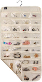 BB Brotrade Hanging Jewelry Organizer,Accessories Organizer,80 Pocket Organizer for Holding Jewelries（Beige） - Image 2