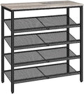 HOOBRO Shoe Rack for Entryway, 5-Tier Shoe Organizer with Adjustable Mesh Shelves, 16-20 Pairs of Shoes, Spacious Floor Mount, Metal, Industrial, Shoe Shelf for Closet, Greige BG12XJ01 by HOOBRO