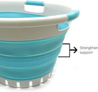 SAMMART 36L (9.5 gallon) Collapsible 3 Handled Plastic Laundry Basket-Foldable Pop Up Storage Container/Organizer-Space Saving Basket (3 handled Oval, Grey/Bright Blue) - Image 5