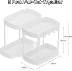 2 Packs Under Sink Pull-Out Storage Organizers, 14.8 Inches, White - Image 2