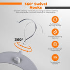 Plastic Hangers 20 Pack, Cascading Slim Space Saving Clothing Hangers with 360° Rotating Hook, Non Slip Clothes Hangers for Sweater Shirt, Heavy Duty Coat Hanger with Inner Hook for Closet, Grey - Image 4