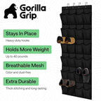 GORILLA GRIP Over the Door Shoe Organizer, 24 Extra Large Pockets, Black | Breathable Mesh Pocket, Space Saving Hanging Storage Holder, Closet Rack Hanger for Shoes, Pantry and Bathroom Accessories - Image 2