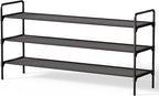 Kitsure Shoe Rack for Closet, Shoe Storage, 42.1" Wide - 3 Tiers, Black | Shoe Organizer for Closet, Entryway, Living Room, Space-Saving Shoe Shelf, Sturdy Zapateras Organizer by Kitsure