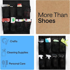 GORILLA GRIP Over the Door Shoe Organizer, 12 Large Pockets, Black | Breathable Mesh Pocket, Space Saving Hanging Storage Holder, Closet Rack Hanger for Shoes, Pantry and Bathroom Accessories - Image 6