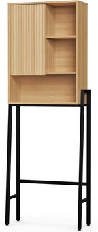 Over The Toilet Storage Cabinet,24" W Bathroom Organizer, Oak - Image 9