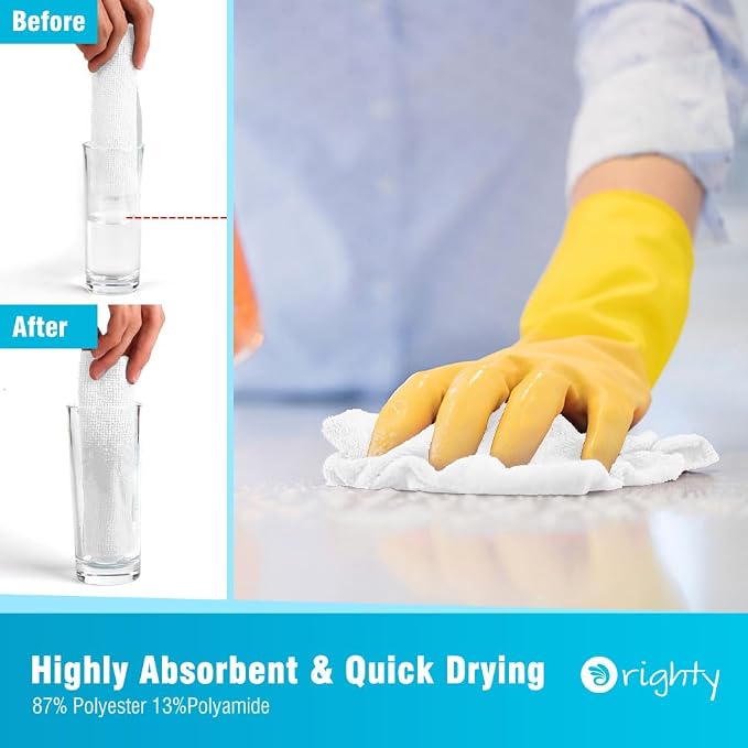Orighty Microfiber Cleaning Cloth Bulk, 100 Pack, 11.5x11.5 inch, White - Image 3
