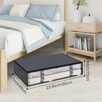 Under Bed Storage Containers, 4-Pack Large Capacity Underbed Storage Bags Organizer, Thick Fabric Storage Bins with Clear Window and Handles for Blanket, Comforter, Bedding, Clothes, Gray - Image 3