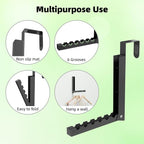 BAKON Over The Door Hanger Folding Clothes Drying Rack, Folding Hanging Coat Rack for Indoor Laundry Room Compact Small Space Foldable Portable Clothing Hanger Hook Collapsible- 4 Pack(Black) - Image 5