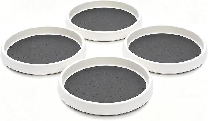 Lazy Susan Turntable Organizer 4 Pack - 10" Rotating Spice Rack Trays by P%C2%A0PRETIRENO
