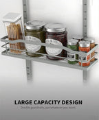 Moforoco Grey 9-Tier Over The Door Pantry Organizer, Pantry Organization and Storage, Black Hanging Basket Wall Spice Rack Seasoning Shelves - Image 4