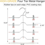 TOPIA HANGER 4 Tier Metal Skirt Hangers with Clips 80% Space Saving 3 Pack - Image 5