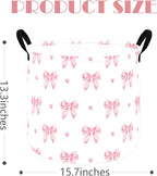 MAIZMZ 3 Pack Pink Storage Baskets for Girls Room, Round Laundry Basket with Handles,Toy Organizer Bin with Water-Resistant Lining, Foldable Nursery Basket for Clothes, Toys, Gifts, Bedroom - Image 6