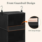 Lifewit RV Storage and Organization, Hanging Closet Shelves | 3 Shelf Front Anti-Slip Closet Organizers and Storage with 2 Sturdy Hooks, Vertical, Foldable, for Camper, Black 1 Pack - Image 5