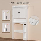 Ahomly Over The Toilet Storage Cabinet, 32.3" W x 70.3" H, White - Image 6