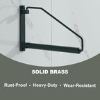 NEWRAIN Folding Clothes Hanger Rack, Wall Mounted Laundry Racks for Drying Clothes,Swing Clothing Hanging System Drying Closet Storage Organizer Black - Image 2