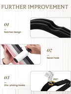 Black Velvet Hangers 40 Pack, Non Slip Felt Slim Hangers for Space Saving - Image 3