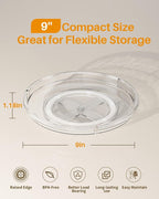 LAMU 2 Pack Lazy Susan Organizer 9 inch Lazy Susan Turntable for Cabinet, Rotating Spice Organization for Cabinet, Kitchen, Table Top, Countertop, Pantry Fridge Organizers and Storage, Clear - Image 6