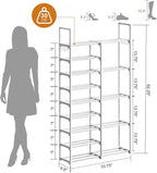 WOWLIVE 9 Tier 2-Column Shoe Rack, 30-35 Pairs Stackable White - Image 3