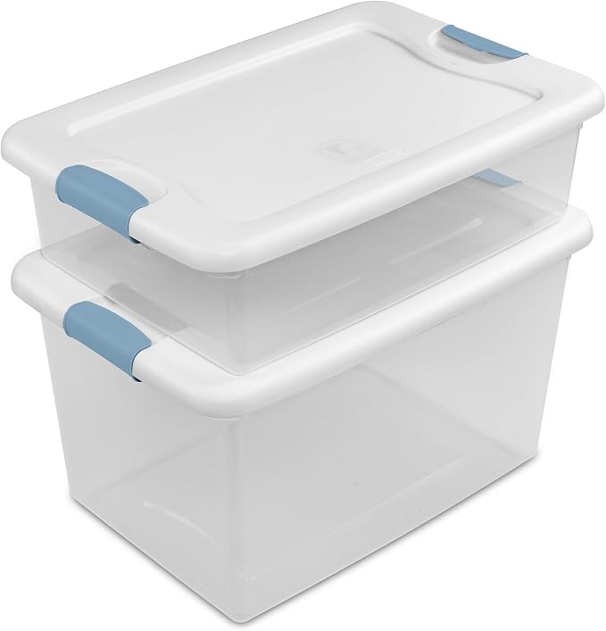 Sterilite Latching Box with Lids for Home and Office, 64 Quart, 12-Pack | Heavy-Duty and Stackable Plastic Containers with Latches for Closet, Cabinet, Bedroom, Bathroom and Dorm Room Organization - Image 8
