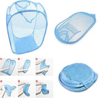 RZJZGZ Foldable Pop-Up Mesh Laundry Hamper with Side Pocket Clothes Laundry Basket Storage Bag with Carry Handles for Dirty Clothes (2 Pack) - Image 3