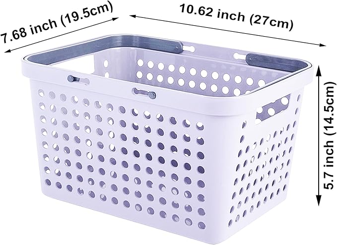 Plastic Shower Caddy Basket with Handles, Cleaning Supply for Dorm, School, Camping, Travel, Bathroom (white 2 pack) - Image 2