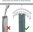 Volnamal Legging Organizer for Closet, Metal Yoga Pants Hanger w/Rubber Coated 4 Pack w/10 Clips Hold 40 Leggings, Hangers Space Saving Hanging for Closet Organizers and Storage, Blue - Image 8