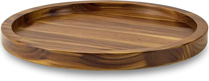 21" Acacia Wood Lazy Susan Organizer Kitchen Turntable for Cabinet Pantry Table Organization by AUAM
