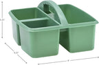 Teacher Created Resources Eucalyptus Green Portable Plastic Storage Caddy 6-Pack for Classrooms, Kids Room, and Office Organization, 3 Compartments - Image 3